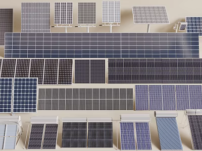 High Performance Industrial Solar Panels with Various Models for Power Use 3d model