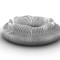 Modern Artistic Wooden Landscape Seat With Curved Striped Layered Wave Design