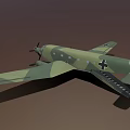 Green Camouflage Military Aircraft With Black Cross Markings And Propeller Engines