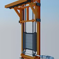 Industrial Lifting Equipment With Yellow Metal Frame Chain System And Electric Motor Platform Panel