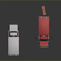 Red and White Ambulance and Fire Truck with Emergency Gear and Medical Symbols
