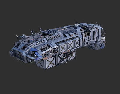 Futuristic Mechanical Structure Featuring Industrial Metallic Design And Complex Armor Details 3d model