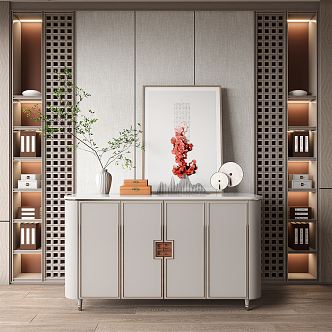 New Chinese Side Cabinet Entrance Cabinet 3d model