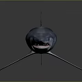 Realistic Blue Shark 3D Model With Sharp Teeth And Gray Gradient Background
