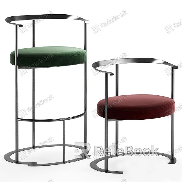 Modern Bar Chair Simple Fabric High Bar Chair model