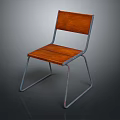 Modern Wooden Chair With Metal Frame And Stylish Seat Backrest Design