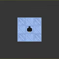 Cute Pixelated Penguin Standing On Blue Textured Block Base 3D Render