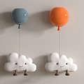 Children's Cloud Balloon Pendant Cloud Jewelry Wall Decoration Pendant 3d model