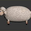 Three Cute Cartoon Sheep With Spiral Patterns Pink Faces Legs And Black Hooves Arranged Together