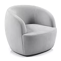 Beige Plush Single Sofa Featuring Rounded Shape and Armrests Modern Design