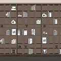 Bookcase Decorative Cabinet Bookcase Book Combination Bookshelf Ornaments Decorative Ornaments Open Solid Wood Bookcase 3d model