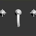 Polished Chrome Bathroom Faucet With Two Cross Handles And Modern Design