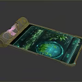 Futuristic Foldable Electronic Device With Rollable Screen Displaying Green Plant And Earth 3d model