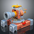 Turret Turntable Railgun Sci-fi Tower Defense Game Tower Defense Sci-fi Turret Game Turret Game Battery 3d model