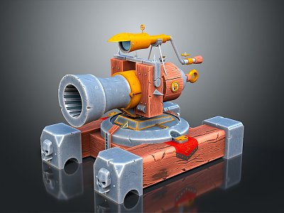 Turret Turntable Railgun Sci-fi Tower Defense Game Tower Defense Sci-fi Turret Game Turret Game Battery 3d model