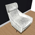 White Patterned High Back Office Chair With Five Pointed Star Caster Base 3d model
