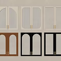 Stylish Cabinet Doors With Arched Rectangular Shapes Vertical Ribbed Glass And Colors