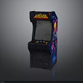 Vibrant Colorful Arcade Machine With Neon Lights Control Buttons And Artwork