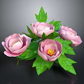 Fresh Pink Peonies Bouquet With Lush Green Leaves And Vibrant Blooms