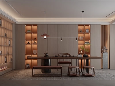 Modern Light Luxury Door Wall Cabinet Tea Room 3d model