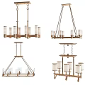 Tech Exhibition Hall Modern Chandelier Designs With Metal Frames And Glass Shades