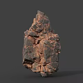 Natural Wood Stone Rock with Rough Surface Texture and Brown Red Color Shades