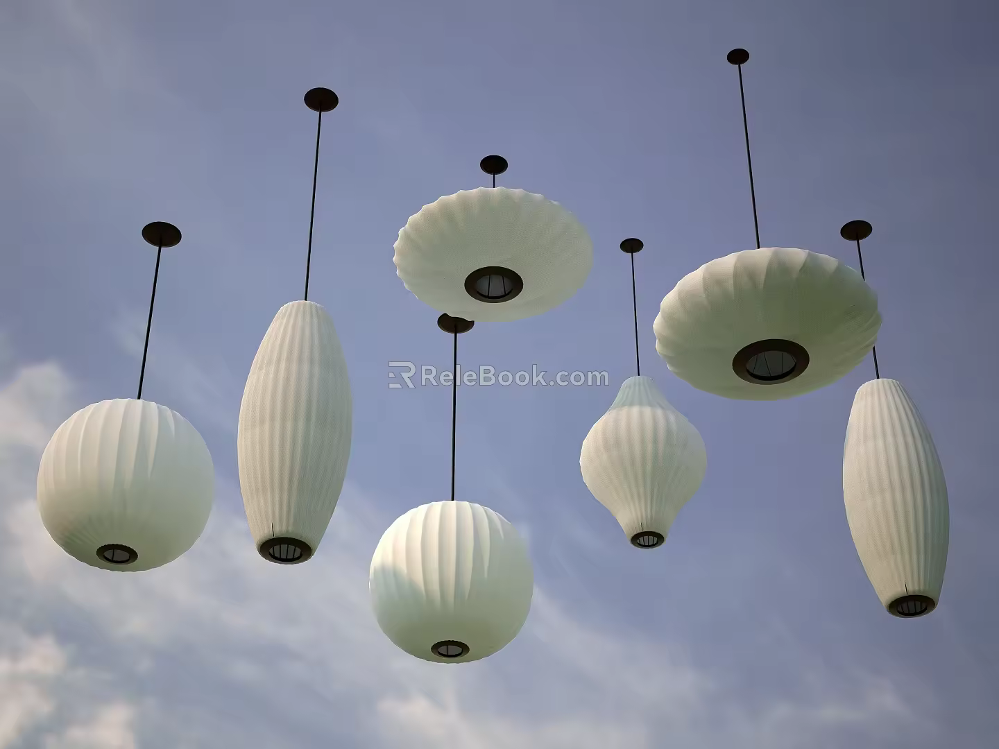 Lantern suspended ceiling combination 3d model
