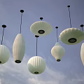 Lantern suspended ceiling combination 3d model