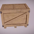 Sturdy Wooden Crate With Metal Hardware For Storage And Transport Use