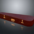 Dark Red Wooden Decorative Storage Box With Golden Clasps For Home Organization
