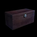 Dark Wooden Storage Chest with Metal Lock Classic Home Organization Storage Design