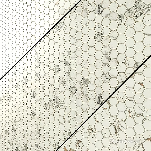 Hexagonal Mesh Component With Transparent Panels And Geometric Pattern Structure Design 3d model