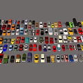 Colorful Car Models Collection With Various Styles And Arranged 3d model