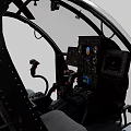 Black Military Helicopter with Number 556 Equipped with Rocket Pods