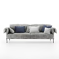 Modern double sofa multiplayer sofa 3d model