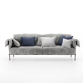 Modern double sofa multiplayer sofa 3d model