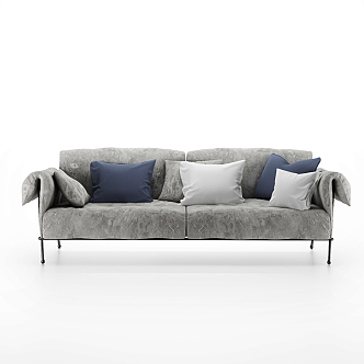 Modern double sofa multiplayer sofa 3d model