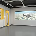 Modern showroom product display wall 3d model