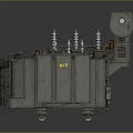 Heavy Duty Industrial Power Transformer With Coils Cooling Fins And Control Panel