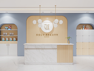 Modern reception desk 3d model