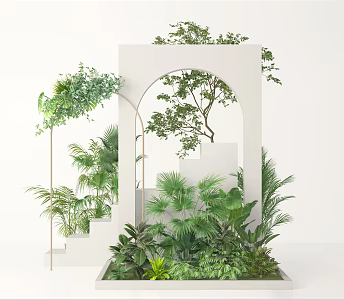 Modern plant combination plant pile green plant pile plant green plant small landscape plant small landscape plant beautiful old trees shrub 3d model