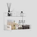 Bathroom Wall Cabinet Double Layer Black Metal Storage With Toiletries Towel Essentials