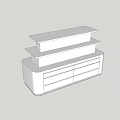 White Modern Multi Tiered Display Shelving Unit With Drawers And Smooth Surface
