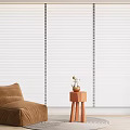 Venetian blinds Curtain Shangri-La Curtain Honeycomb Curtain Single Lazy Sofa Side Round Carpet 3d model