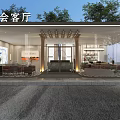 Modern Bright Sales Office With Full Glass Facade And Cozy Urban Reception Lounge Area