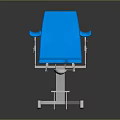 Professional Blue Medical Examination Chair With Adjustable Armrests Footrest And Light Stand