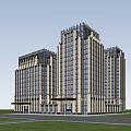 Two Modern High Rise Office Buildings With Classic Architectural Details And Large Windows