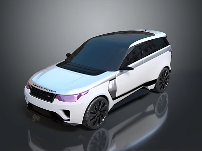 White Modern SUV With Black Roof Sleek Body And Black Alloy Wheels 3d model