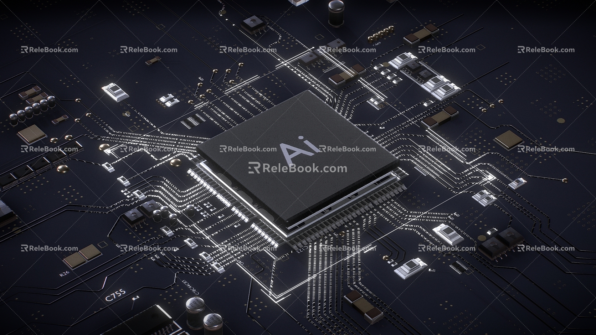 Digital equipment AI chip technology sense chip semiconductor chip 3d model