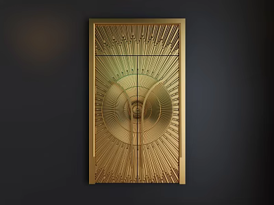 Luxurious Golden Double Doors With Intricate Carvings And Elegant Decorative Patterns 3d model